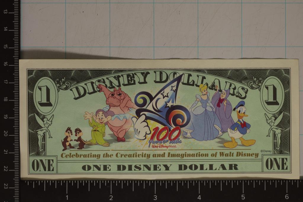 2002 1 DISNEY DOLLAR CRISP UNC BILL STEAMBOAT
