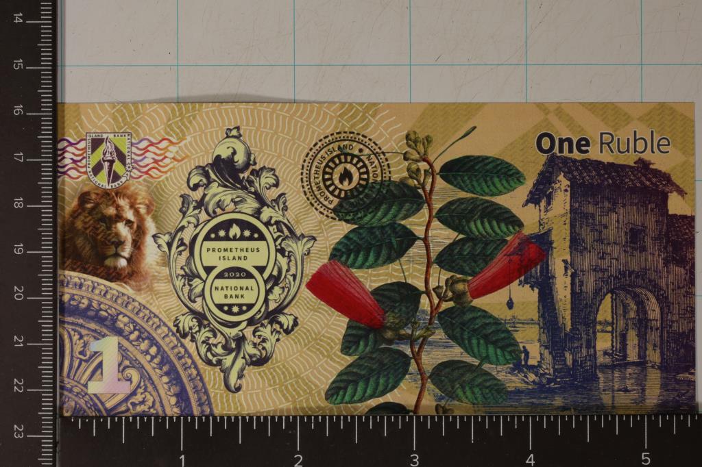 2020 PROMETHEUS ISLAND 1 RUBLE CRISP UNC POLYMER