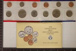 1990 US MINT SET (UNC) P/D (WITH ENVELOPE)