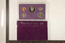 1985 US PROOF SET (WITH BOX) & WITH CERTIFICATE