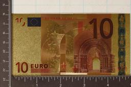 2002 GOLD FOIL 10 EURO BILL CRISP UNC