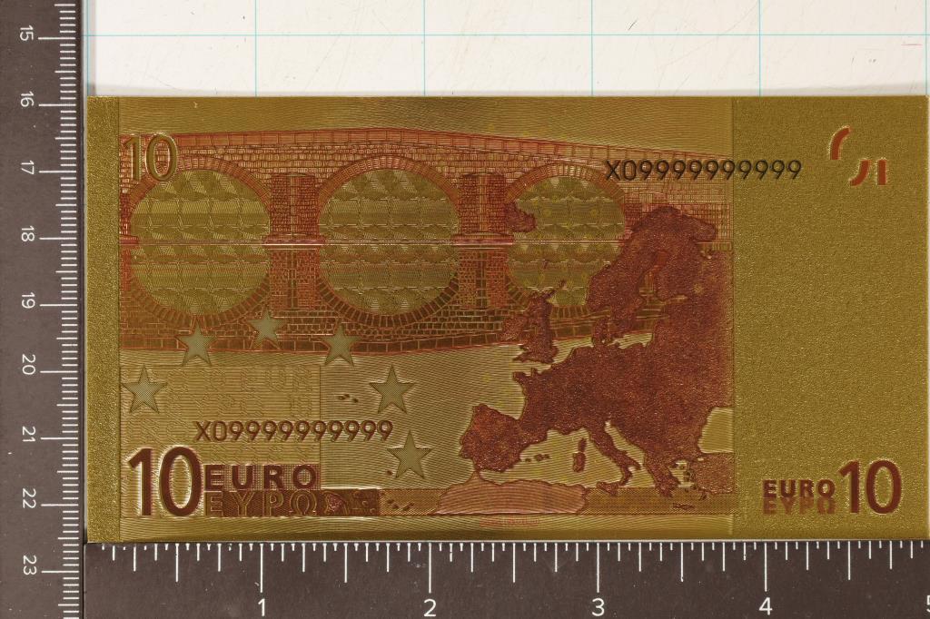 2002 GOLD FOIL 10 EURO BILL CRISP UNC