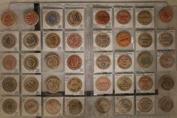 40 ASSORTED WOODEN NICKELS: GOOD YEAR TIRES, SAMBO