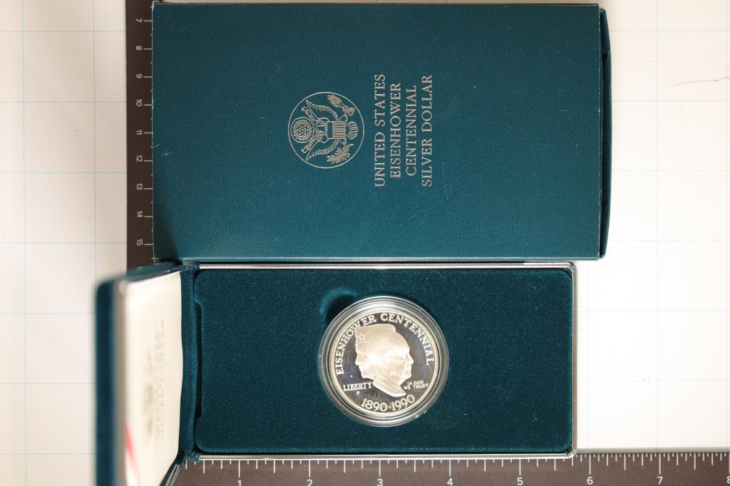 1990-P US SILVER PF EISENHOWER CENTENNIAL $