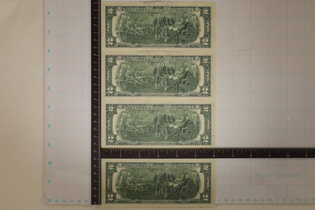 4-1976 US $2 FRN'S CRISP UNC 2 HAVE CONSECUTIVE