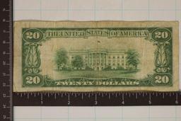 1934-A US $20 FEDERAL RESERVE NOTE GREEN SEAL
