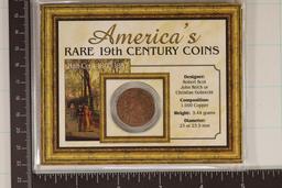 1829 US HALF CENT VERY GOOD IN NICE CARD AND
