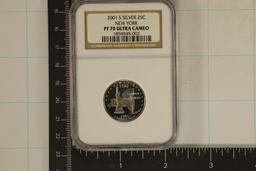 2001-S SILVER US QUARTER NGC PF70 ULTRA CAMEO