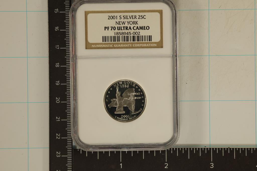 2001-S SILVER US QUARTER NGC PF70 ULTRA CAMEO