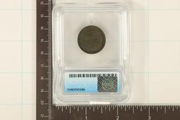 1834 US HALF CENT ICG F12 DETAILS COUNTER STAMPED