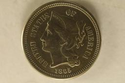 1865 US THREE CENT "NICKEL"