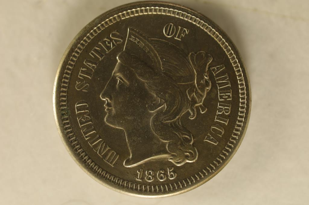 1865 US THREE CENT "NICKEL"