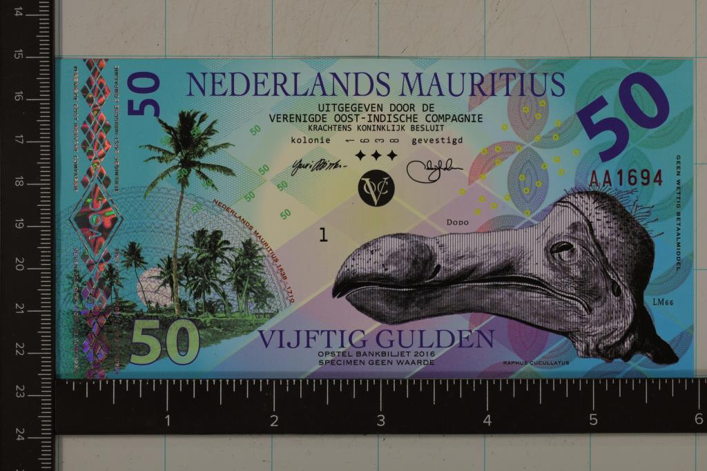 2016 NEDERLANDS MAURITIUS POLYMER 50 GULDEN