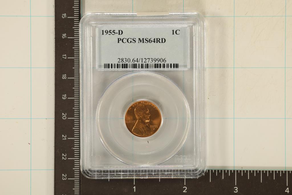 1955-D LINCOLN WHEAT CENT PCGS MS64RD