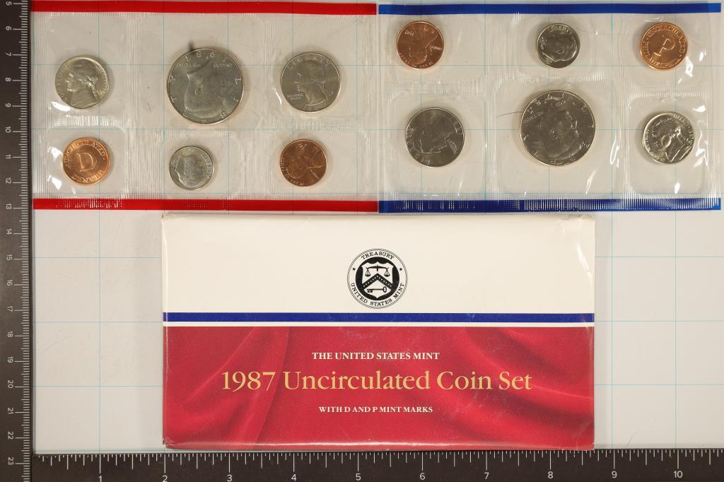 1987 US MINT SET (UNC) P/D (WITH ENVELOPE)