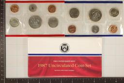 1987 US MINT SET (UNC) P/D (WITH ENVELOPE)