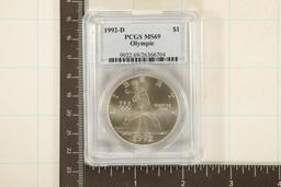 1992-D OLYMPIC US SILVER DOLLAR PCGS MS69
