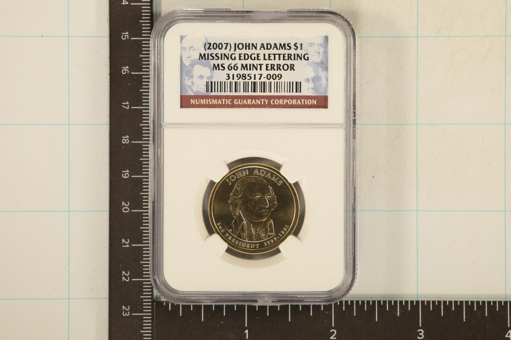 ERROR 2007 MISSING EDGE LETTERING US ADAMS $