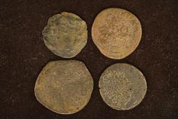 4 BYZANTINE EMPIRE 330-1453 A.D ANCIENT COINS