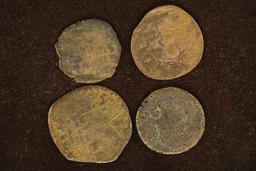 4 BYZANTINE EMPIRE 330-1453 A.D ANCIENT COINS
