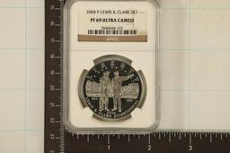 2004-P LEWIS & CLARK US SILVER DOLLAR NGC PF69