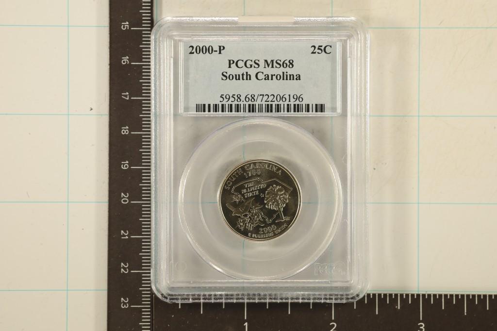 2000-P SOUTH CAROLINA QUARTER PCGS MS68