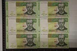 6-1997 CRISP UNC MALAWI FIVE KWACHA BILLS