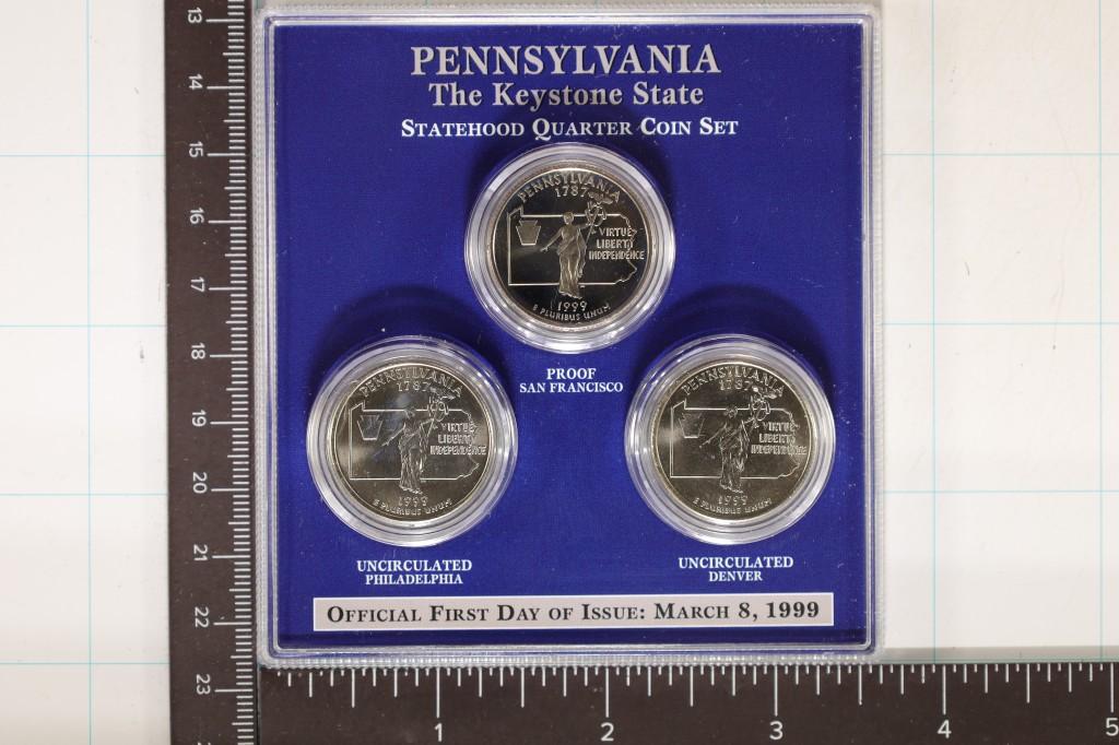 1999-P/D/S US STATE QUARTER SET IN HARD PLASTIC