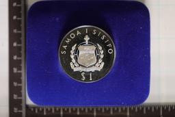 1977 SILVER SAMOA $1PROOF OF LINDBERGH FLIGHT