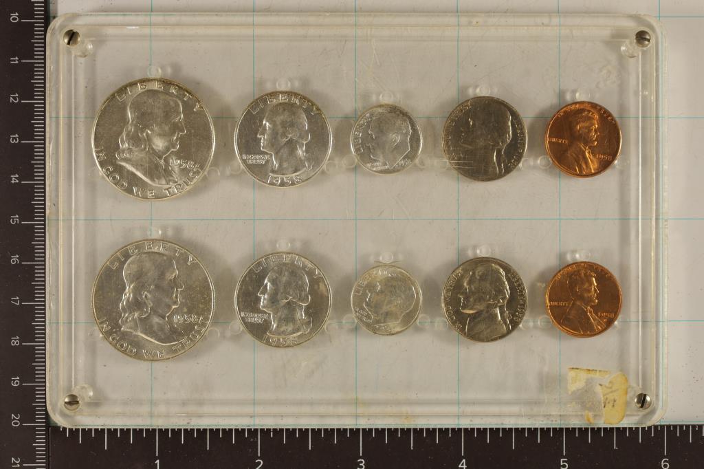 HALF 1958 SILVER US MINT SET (UNC) P/D IN HARD