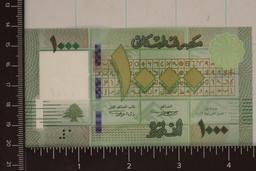 BANK OF LIBAN 1,000 LIVRES CU COLORIZED BILL