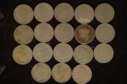 18 ASSORTED LIBERTY "V" NICKELS. 1891-1911