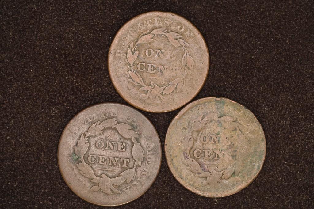 3-NO DATE US LARGE CENTS