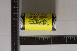 2008-P US SOLID DATE $25 ROLL OF SACAGAWEA DOLLARS