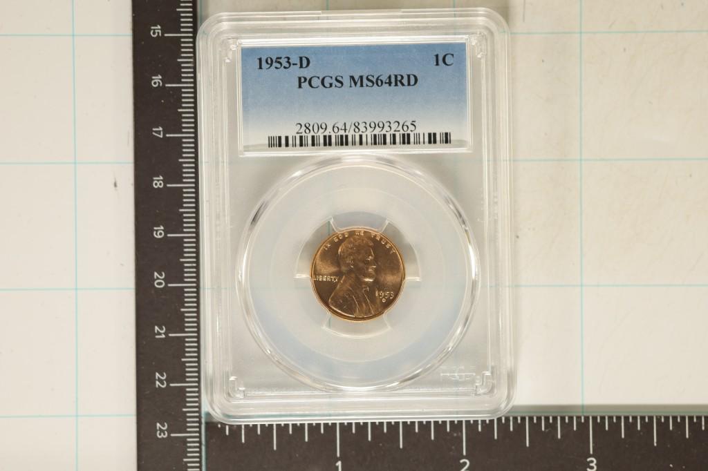 1953-D LINCOLN WHEAT CENT PCGS MS64RD