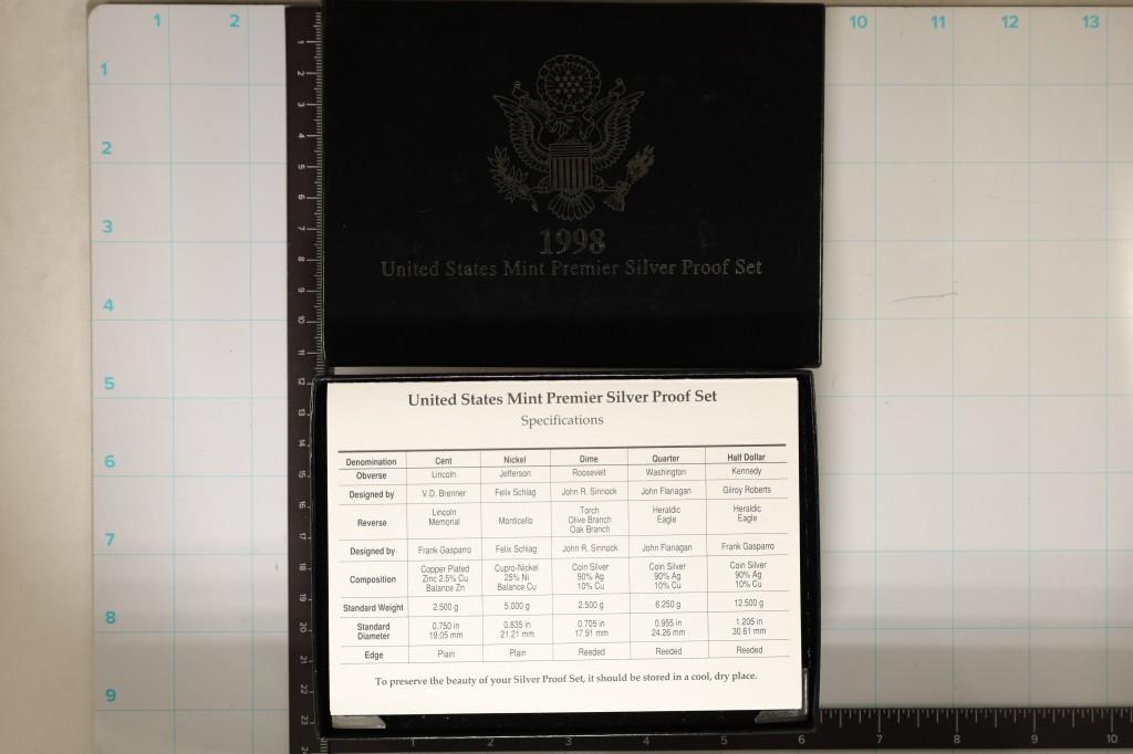 1998 US SILVER PREMIER PROOF SET (WITH BOX)