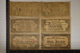 6-PHILIPPINES EMERGENCY CURRENCY NOTES CIRCA