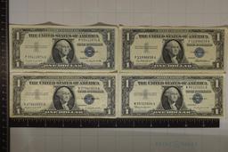 4-$1 SILVER CERTIFICATES: 1957, 2-57-A & 1957-B