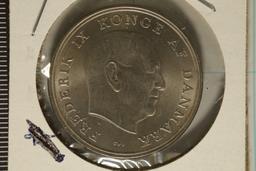 1964 DENMARK SILVER UNC 5 KRONER .4372 OZ. ASW
