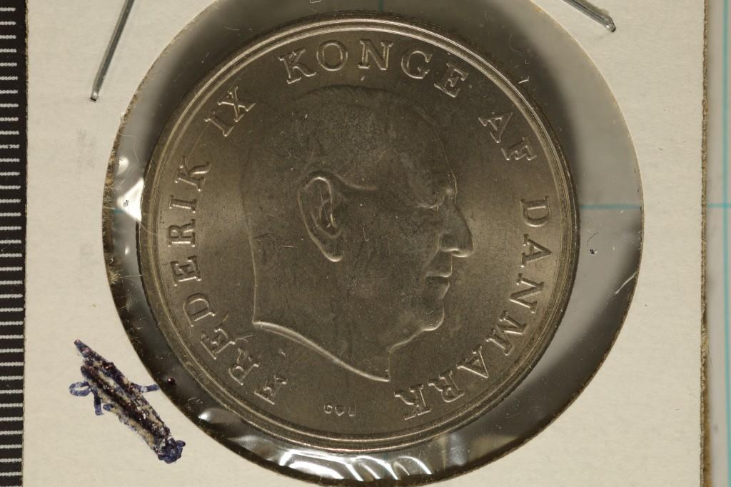 1964 DENMARK SILVER UNC 5 KRONER .4372 OZ. ASW