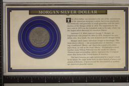 1882 MORGAN SILVER DOLLAR ON INFO CARD WITHIN