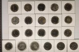21 GREAT BRITAIN PF COINS: 16-1970 TWO SHILLING &