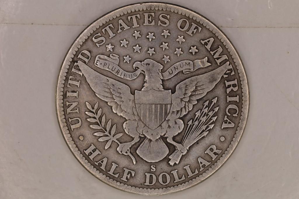 1911-S SVERY GOOD ILVER BARBER HALF DOLLAR
