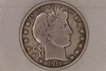 1911-S SVERY GOOD ILVER BARBER HALF DOLLAR