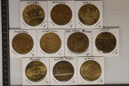 10-ASSORTED HAWAII METAL SO CALLED DOLLARS