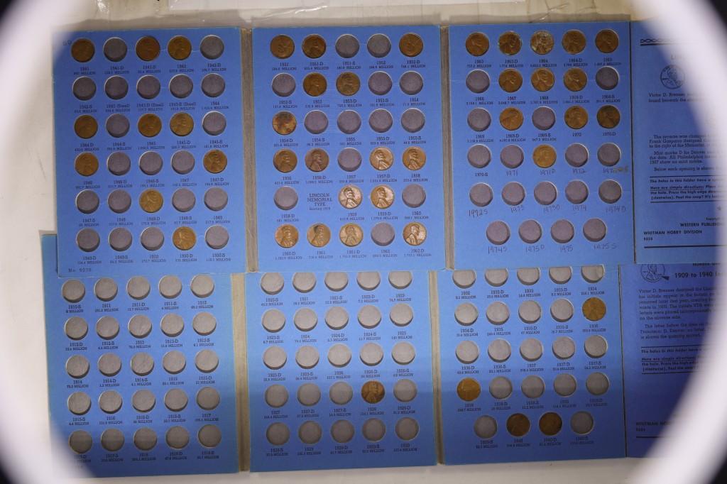 3-LINCOLN CENT WHITMAN ALBUMS 63 COINS TOTAL