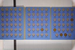 3-LINCOLN CENT WHITMAN ALBUMS 63 COINS TOTAL
