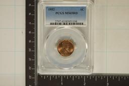 1952 LINCOLN WHEAT CENT PCGS MS65RD