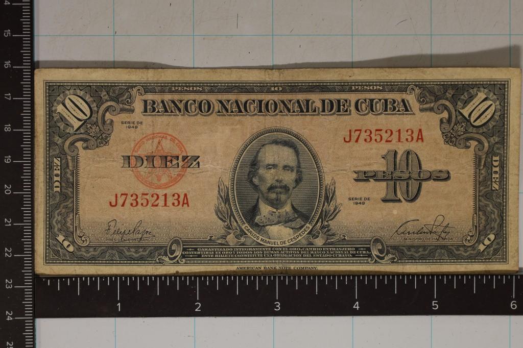 1949 CUBA 10 PESO BILL