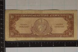 1949 CUBA 10 PESO BILL
